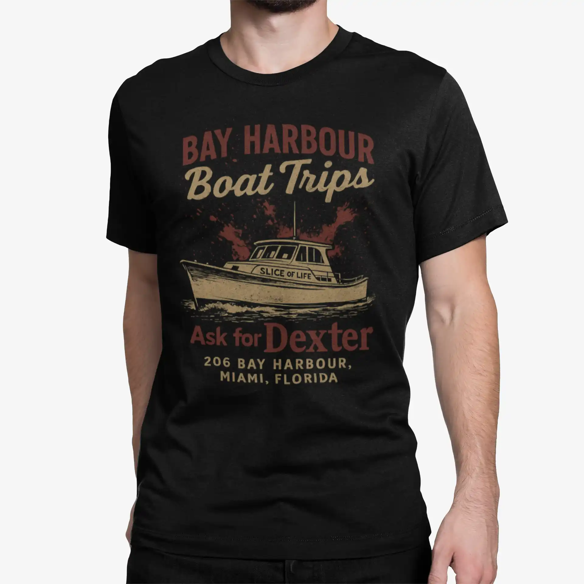Koszulka Bay Harbour Boat Trips (Dexter Morgan) Koszulka Bay Harbour Boat Trips (Dexter Morgan)