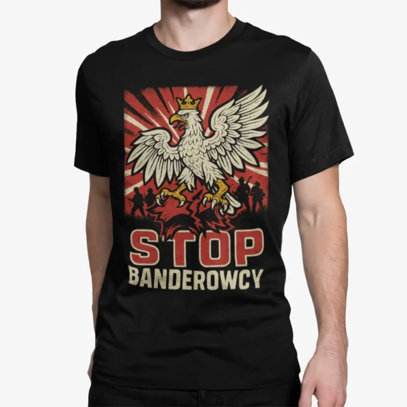 Stop Banderowcy | Patriotyczna koszulka męska