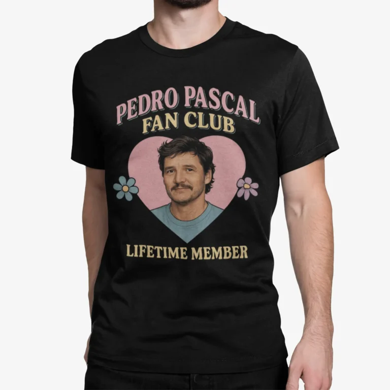 Pedro Pascal - Fan Club – Lifetime Member | Filmowa koszulka męska czarna