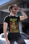 Nosacz BHP: Bór, Harnasie, Polowanie | Koszulka męska dla rolnika | T-shirt czarny