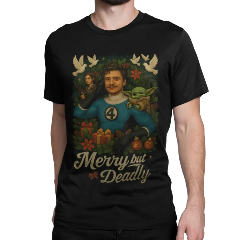 Pedro Pascal – Merry but Deadly | Świąteczna edycja | Popkulturowa koszulka męska
