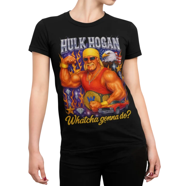 Hulk Hogan - Whatcha Gonna Do? | Bootlegowy t-shirt WWE dla fanów wrestlingu | Koszulka