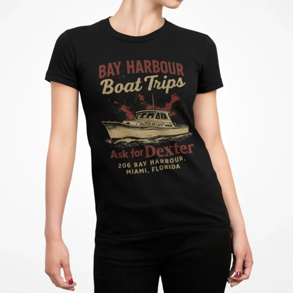 Koszulka damska Dexter Bay Harbour Boat Trips | Miami | XS–3XL