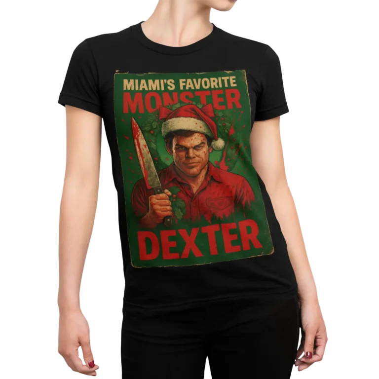 Dexter – Miami’s Favorite Monster | Serialowa koszulka damska | Edycja świąteczna