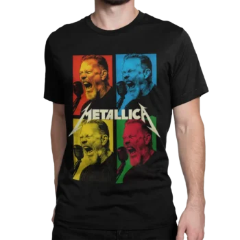 Koszulka James Hetfield - wokalista Metallica w stylu pop art | Męska koszulka muzyczna