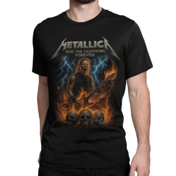 Koszulka Metallica "Ride the Lightning" z Jamesem Hatfieldem | Męska koszulka z koncertu