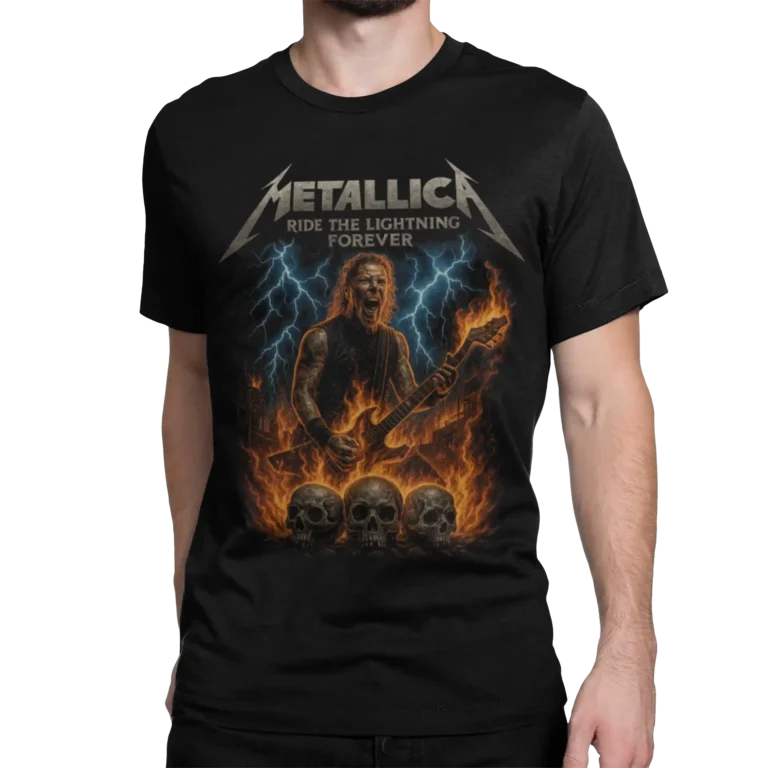 Koszulka Metallica "Ride the Lightning" z Jamesem Hatfieldem | Męska koszulka z koncertu