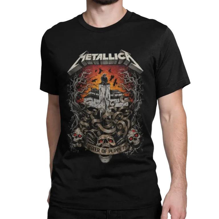 Koncertowa koszulka męska Metallica Master of Puppets to klasyk, który zna każdy fan heavy metalu.