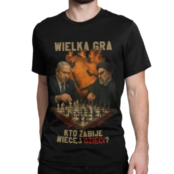 Izrael Iran Wojna - Wielka gra | Męska koszulka polityczna antywojenna
