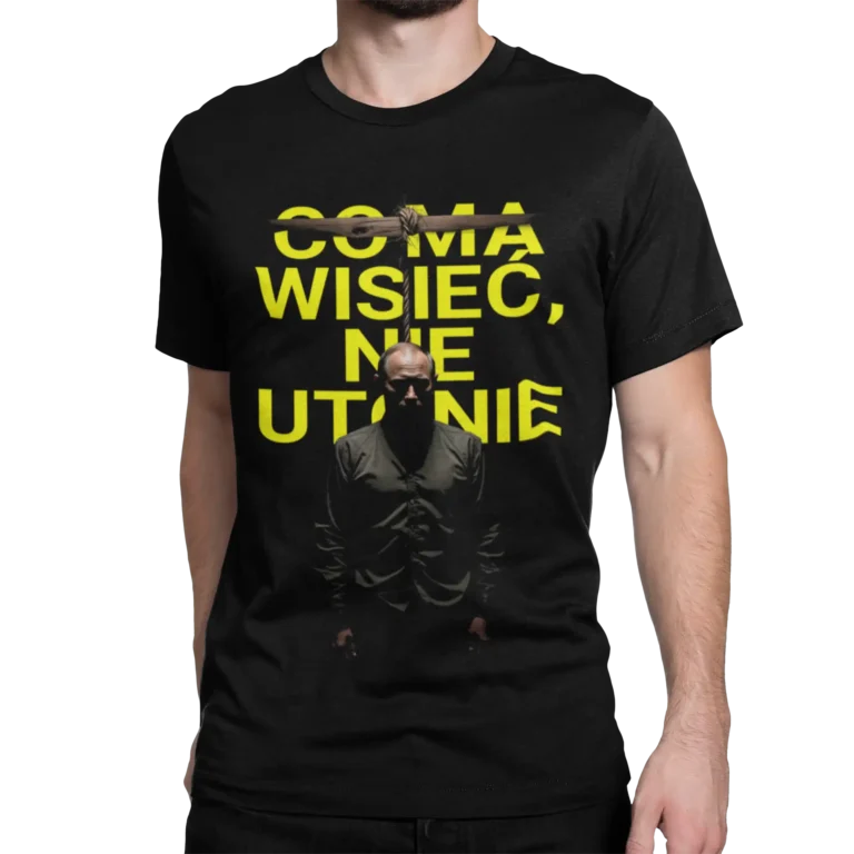 Koszulka Władimir Putin - Co ma wisieć nie utonie | Polityczny t-shirt męski antywojenny