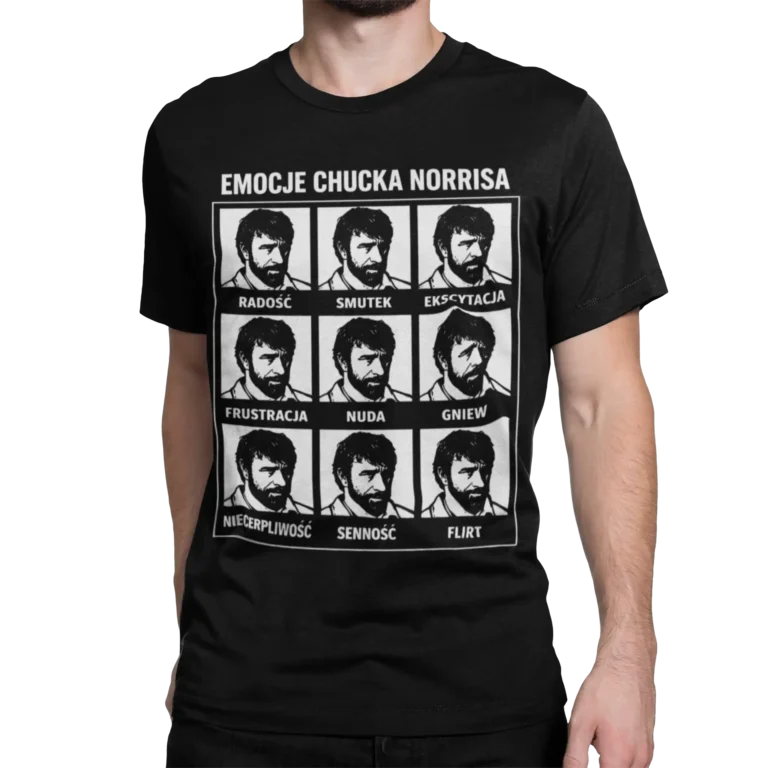 Emocje Chucka Norrisa | Śmieszna filmowa koszulka męska