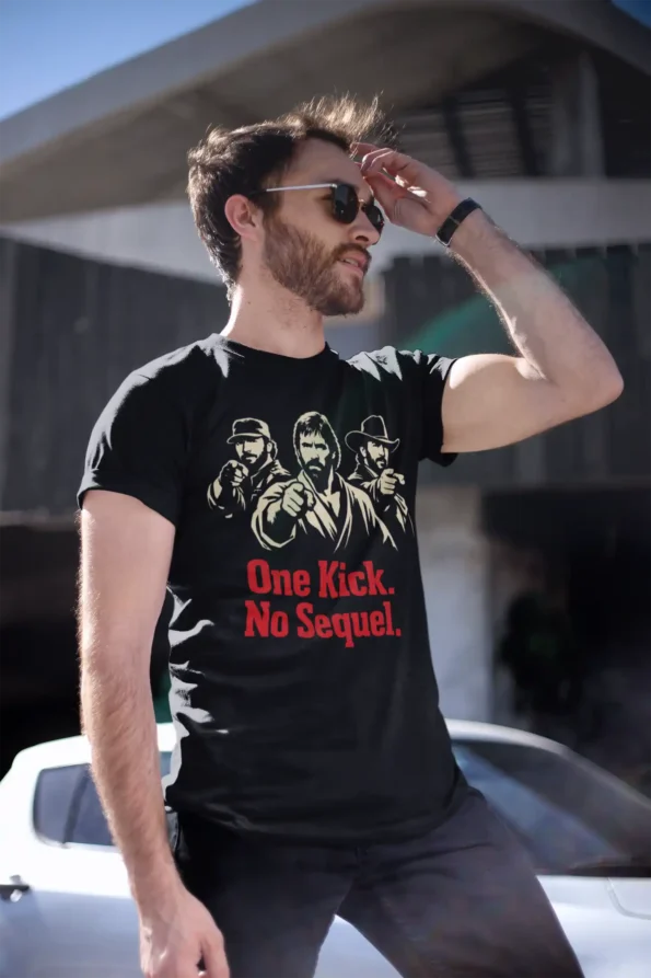 Koszulka Chuck Norris z filmowym nadrukiem | czarny t-shirt męski t shirt mockup of a handsome man wearing sunglasses 20071 34