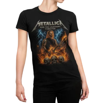 Koszulka Metallica "Ride the Lightning" z Jamesem Hatfieldem | Damska koszulka z koncertu