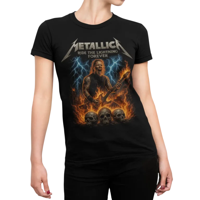 Koszulka Metallica "Ride the Lightning" z Jamesem Hatfieldem | Damska koszulka z koncertu