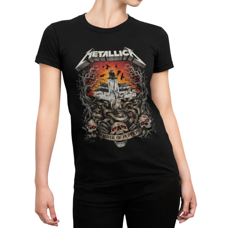 Koncertowa koszulka damska Metallica Master of Puppets to klasyk, który zna każdy fan heavy metalu.