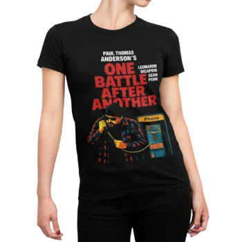 Koszulka One Battle After Another (Jedna bitwa po drugiej) | Filmowa koszulka damska z Leonardo DiCaprio