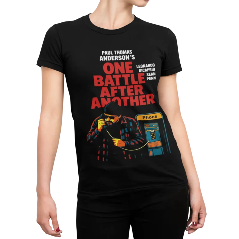 Koszulka One Battle After Another (Jedna bitwa po drugiej) | Filmowa koszulka damska z Leonardo DiCaprio