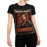 Koszulka Chuck Norris damska Ranger – America’s Favorite | czarna koszulka retro vintage z nadrukiem