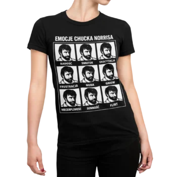 Emocje Chucka Norrisa | Śmieszna filmowa koszulka damska