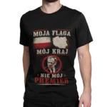 Czarna koszulka męska „Moja Flaga Mój Kraj Nie Mój Premier”